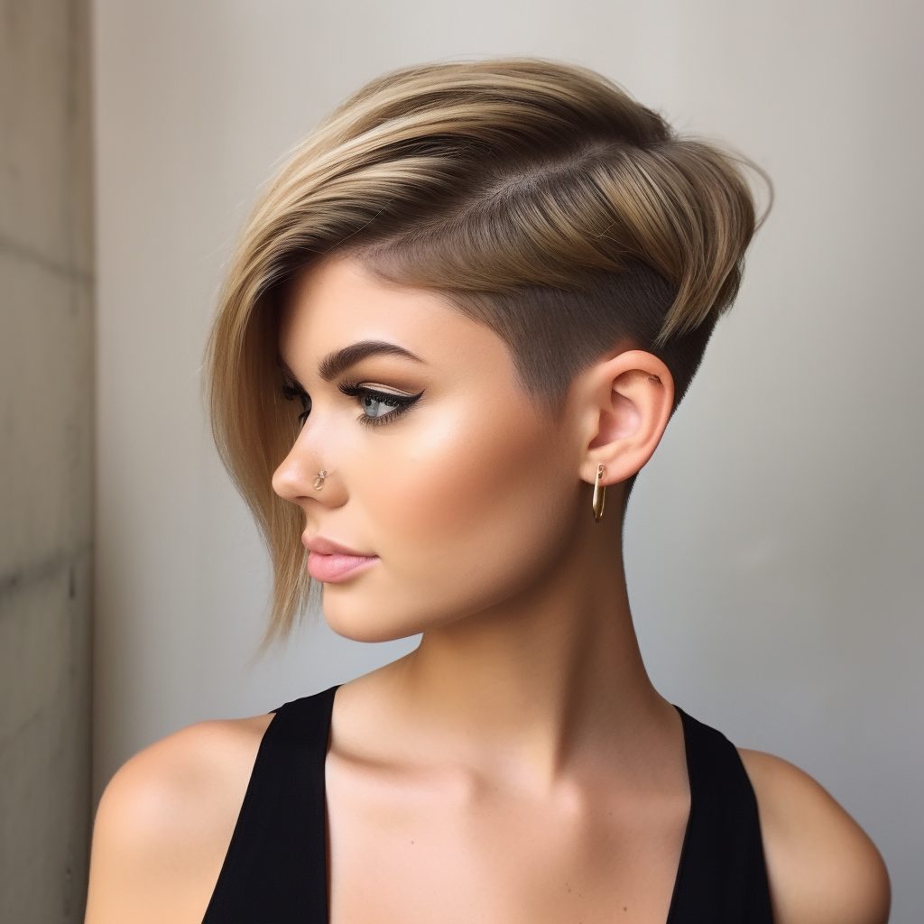 Blunt Cut with Side Undercut hairstlye for short hair