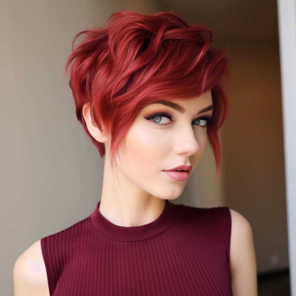 Bold Berry short bright red hair
