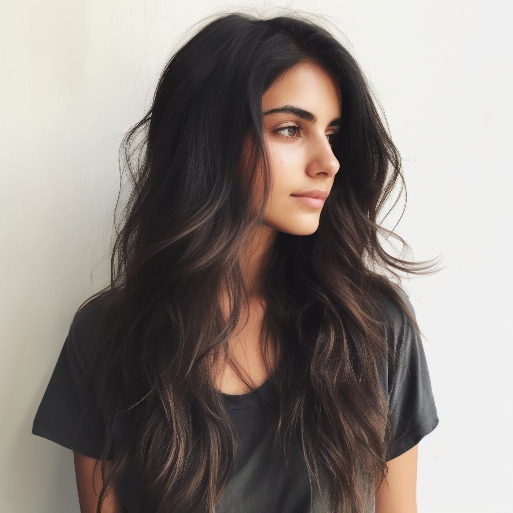 Casual Layered Half-Up Long Hairstyle