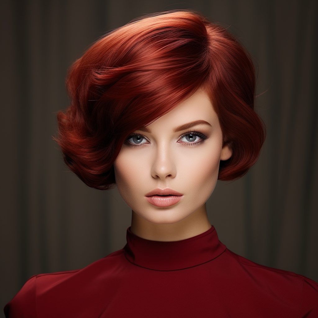 Chic Cranberry red hair short