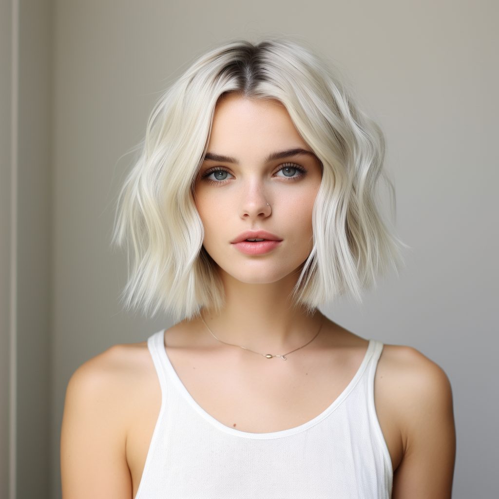 Chic Straight Waves shoulder length short straight hairstyles
