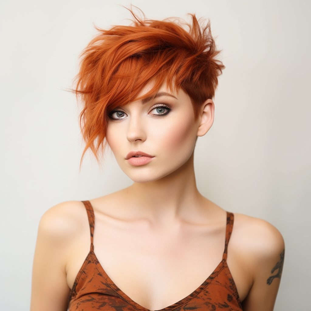 Copper Brown Pixie short brown hairstyles