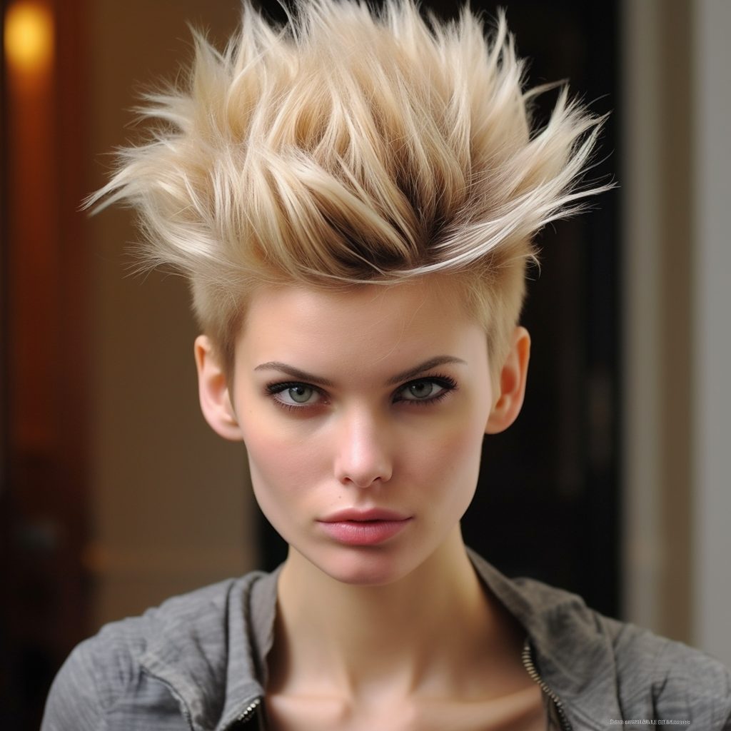 Creative low maintenance messy Spiky short hairstyle