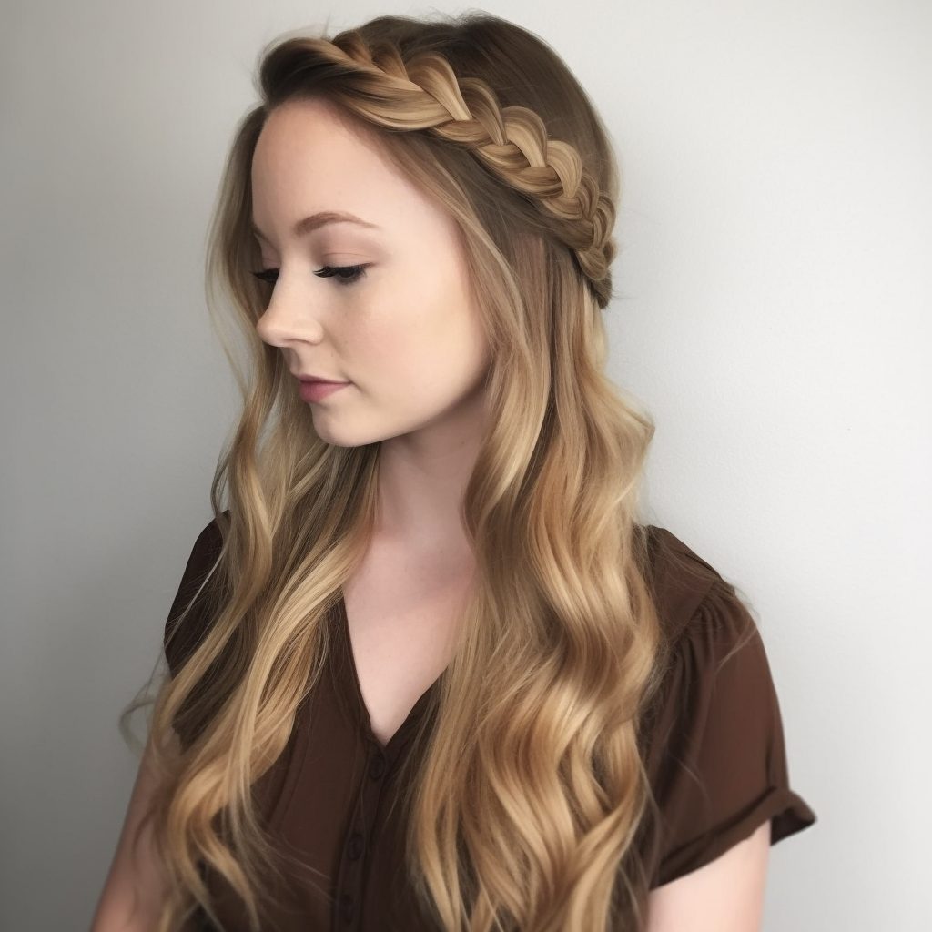 Delicate Layered Crown Braid hairstyle for long hair