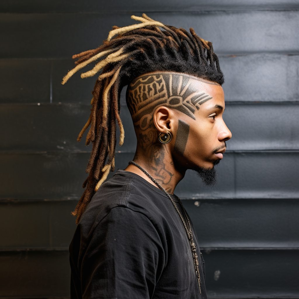 Dreadlock Mohawk with Shaved Sides dreads hairstyle for men