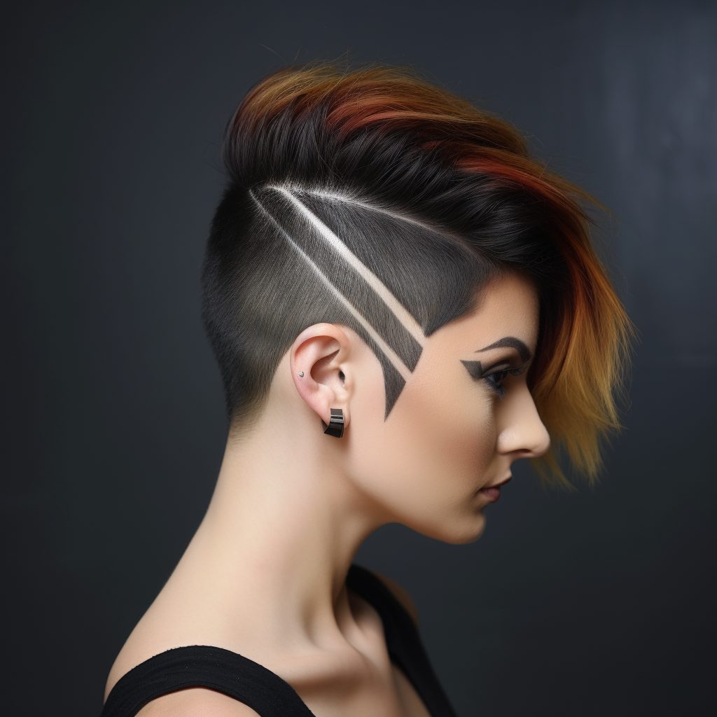 Edgy Fade with Design edgy low maintenance short haircut