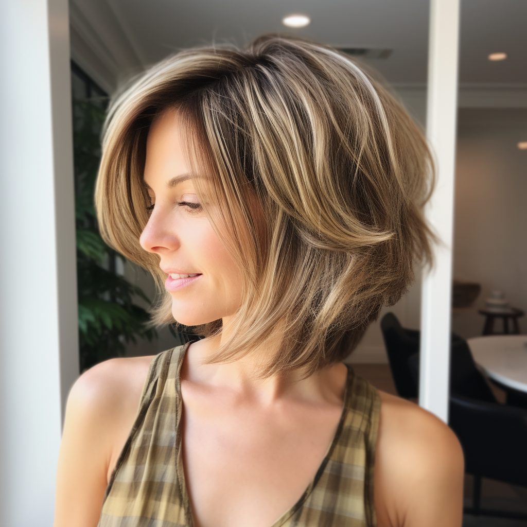 Effortless Highlighted Charm short hair highlights and lowlights