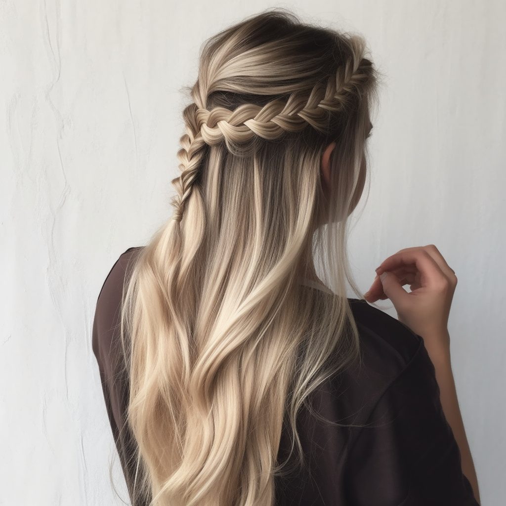 Effortless Layered Top Braid Long hairstyle