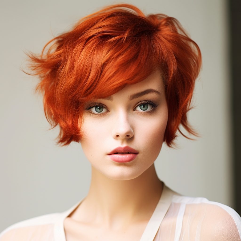 Flaming Fringes short curly red hair