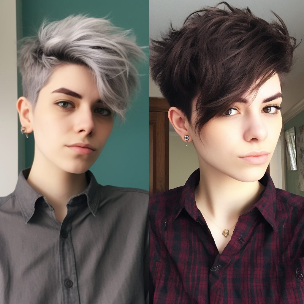 Gender-Neutral Hair Transformation androgynous haircut