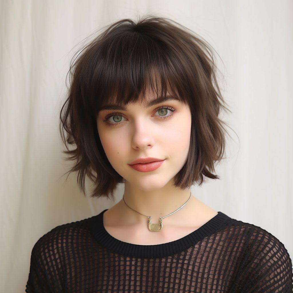 Layered Bob with Faux Bangs cut for short hair