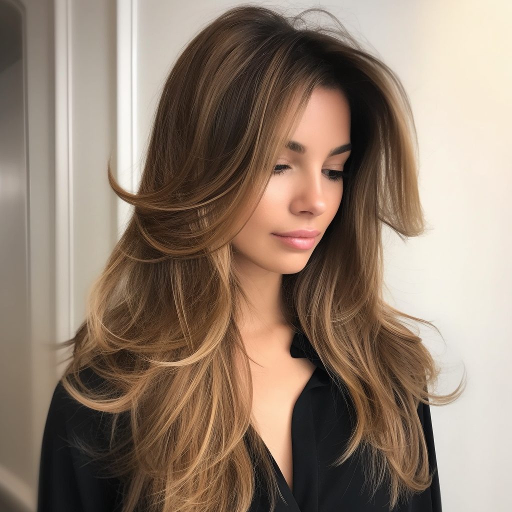 Luscious Textured Layers style haircut for long hair