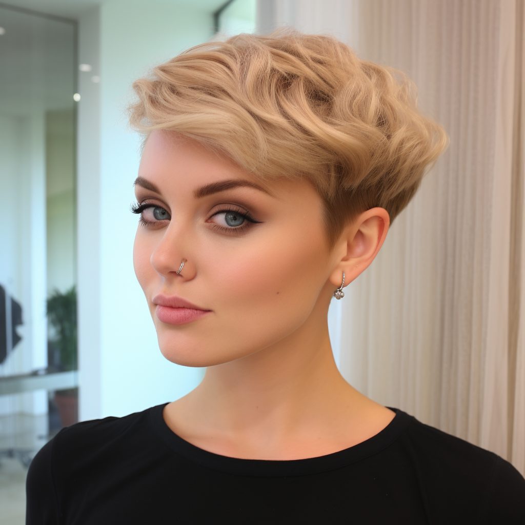 Modern Short Hair Glam hairstyle With blonde highlight