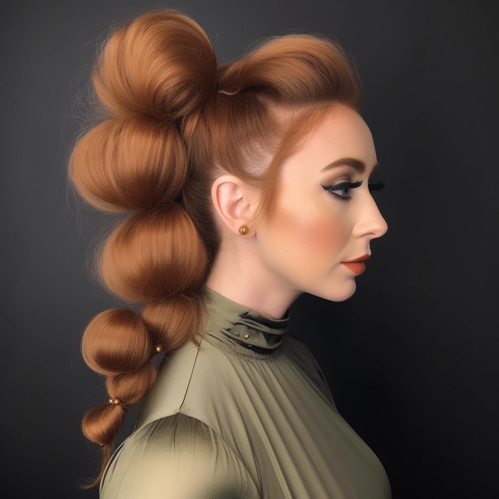 Playful Layered Ponytail with Bubble Detail For Long hair