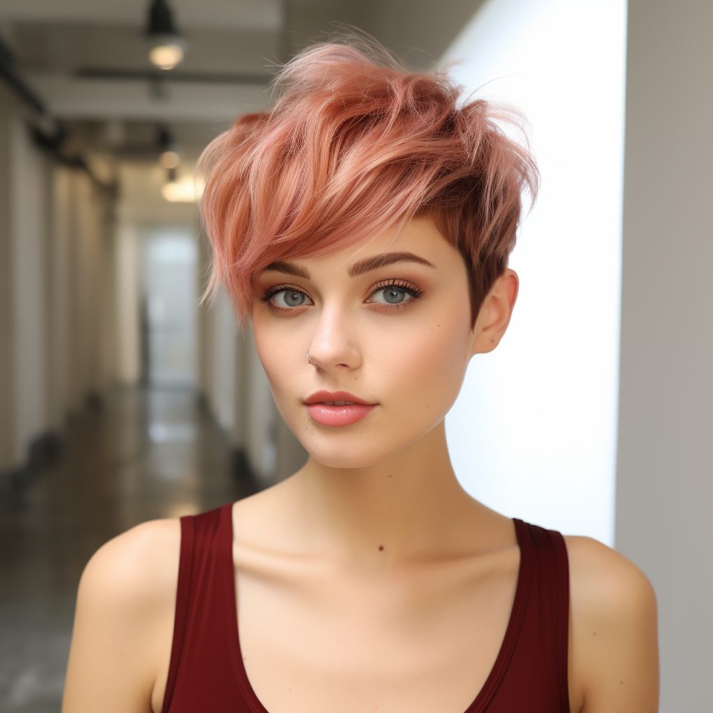 Playful Two-Tone Pixie ombre hair short straight