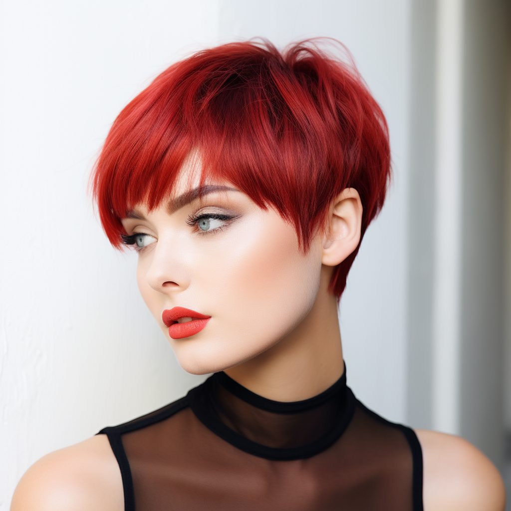Radiant Crimson Charm red bob hairstyle