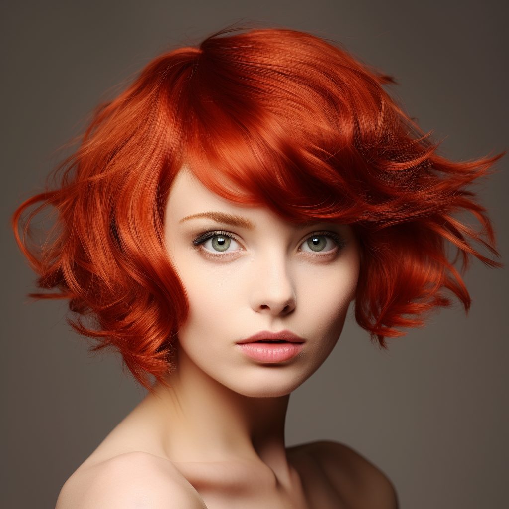 Scarlet Shine short ginger hair