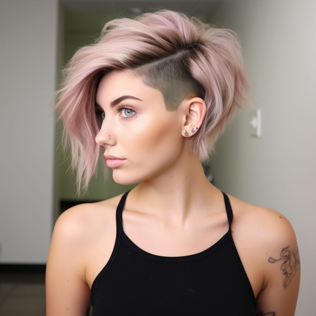 Shattered Lob with Undercut short hairstyle