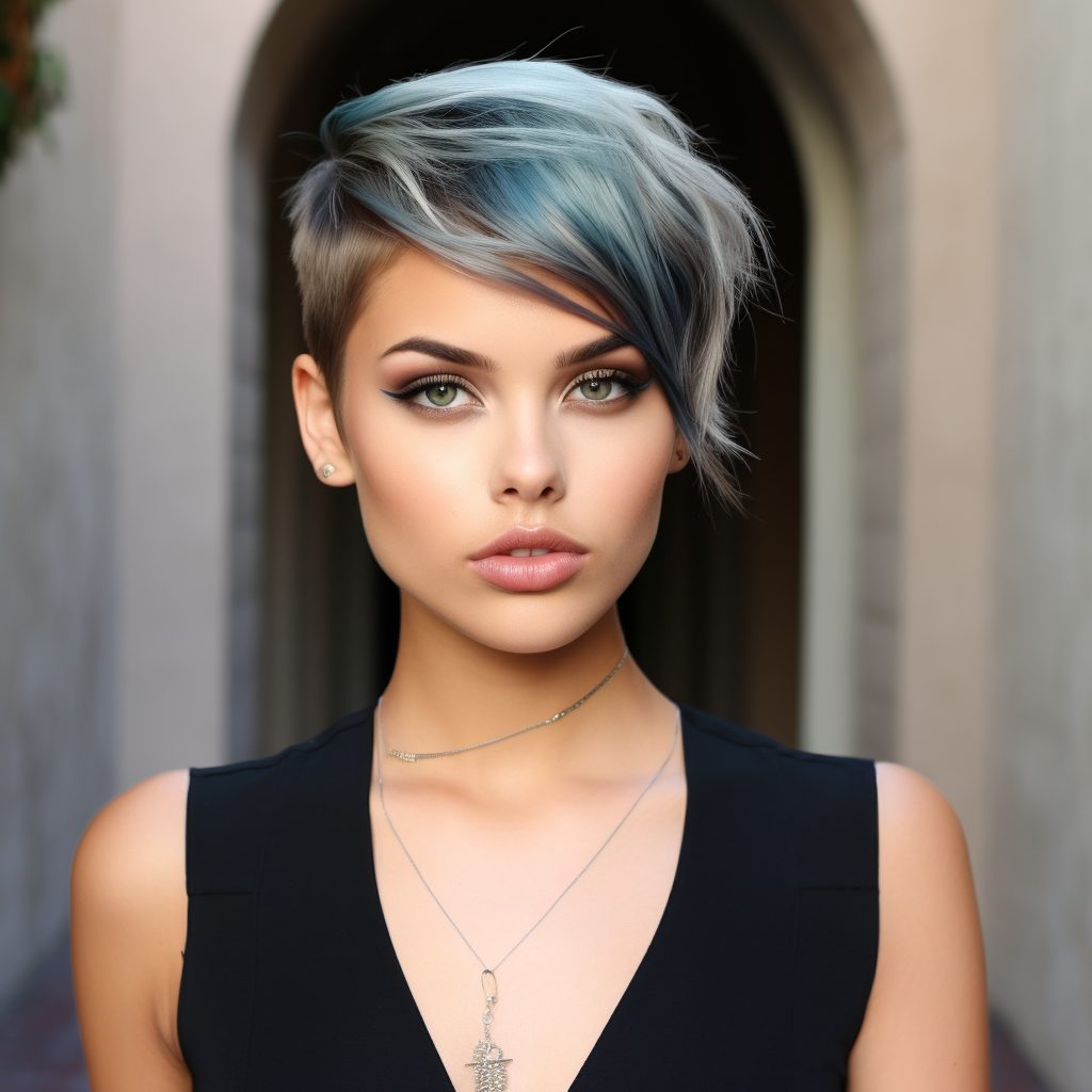 Sleek Color Transition ombre color on short hair