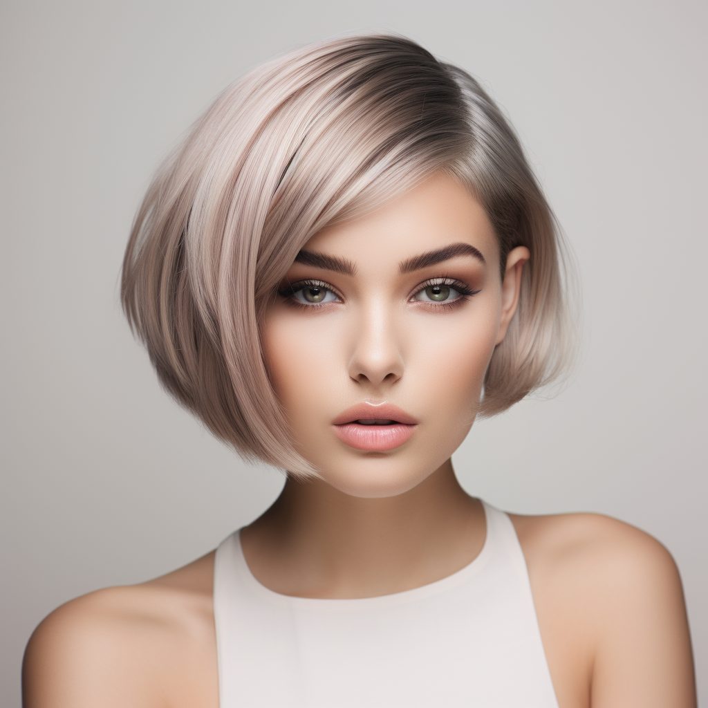 Sleek Short Hair with highlights and lowlights