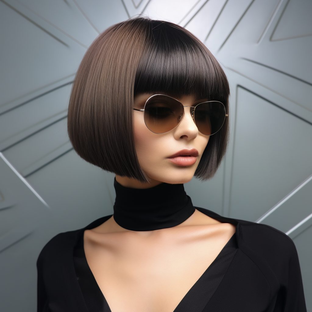 Stacked Geometric Bob hairstyle for short haircut