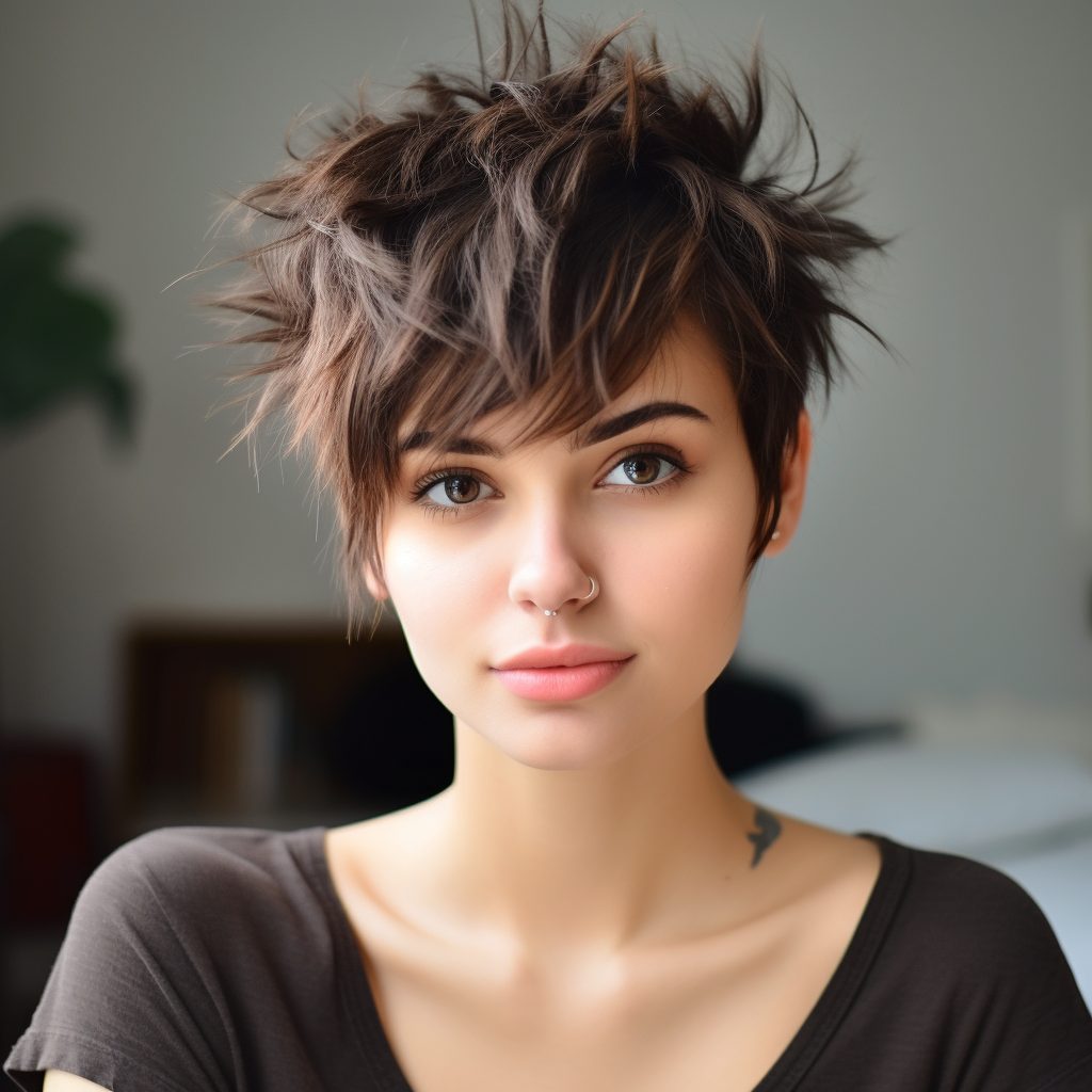 Tousled Pixie with Long Sideburns short hair style for women