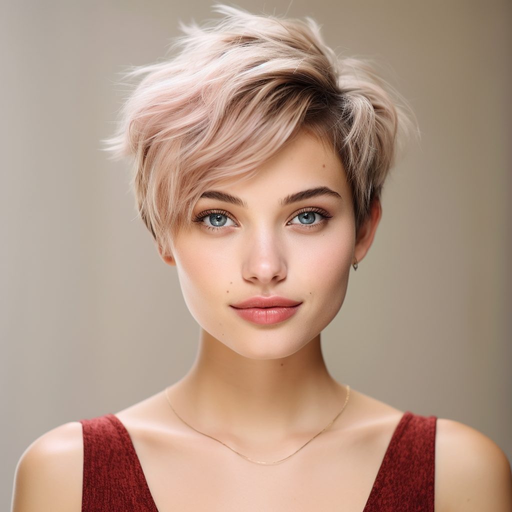 Cute Tousled Pixie with Side Part short hair
