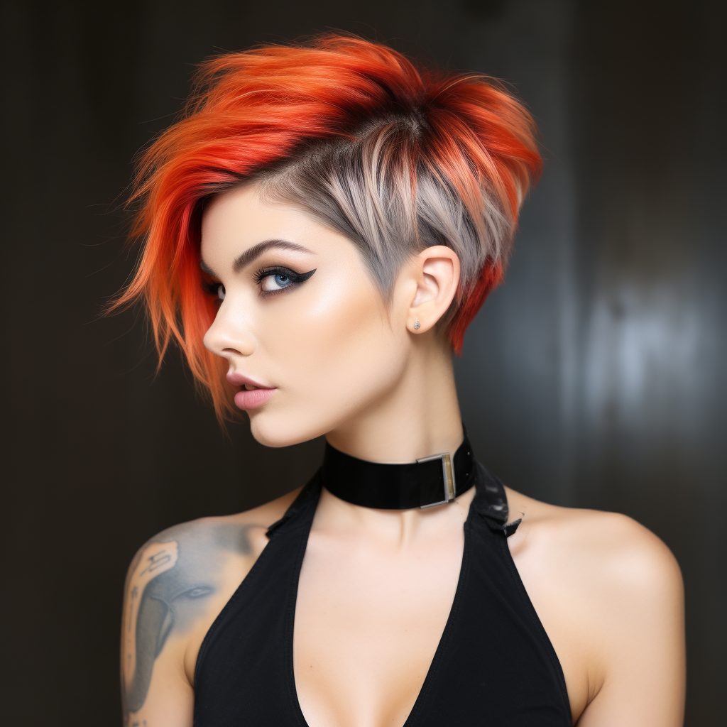 Vibrant Contrast Crop highlighted short hair style