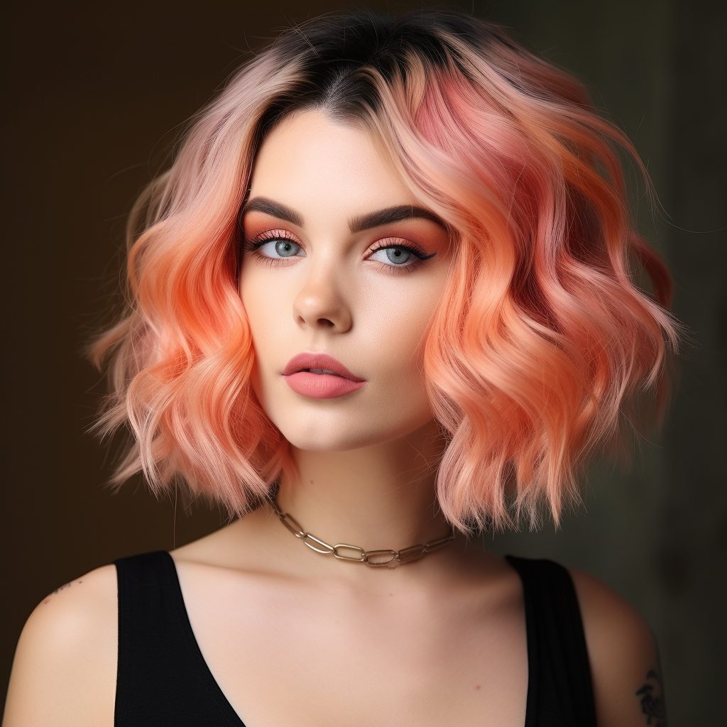 Vibrant Ombre Waves ombre short hair styles