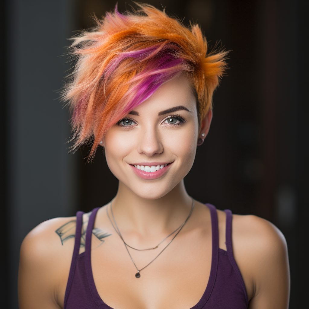 Vibrant Pixie Expression cut thick hair
