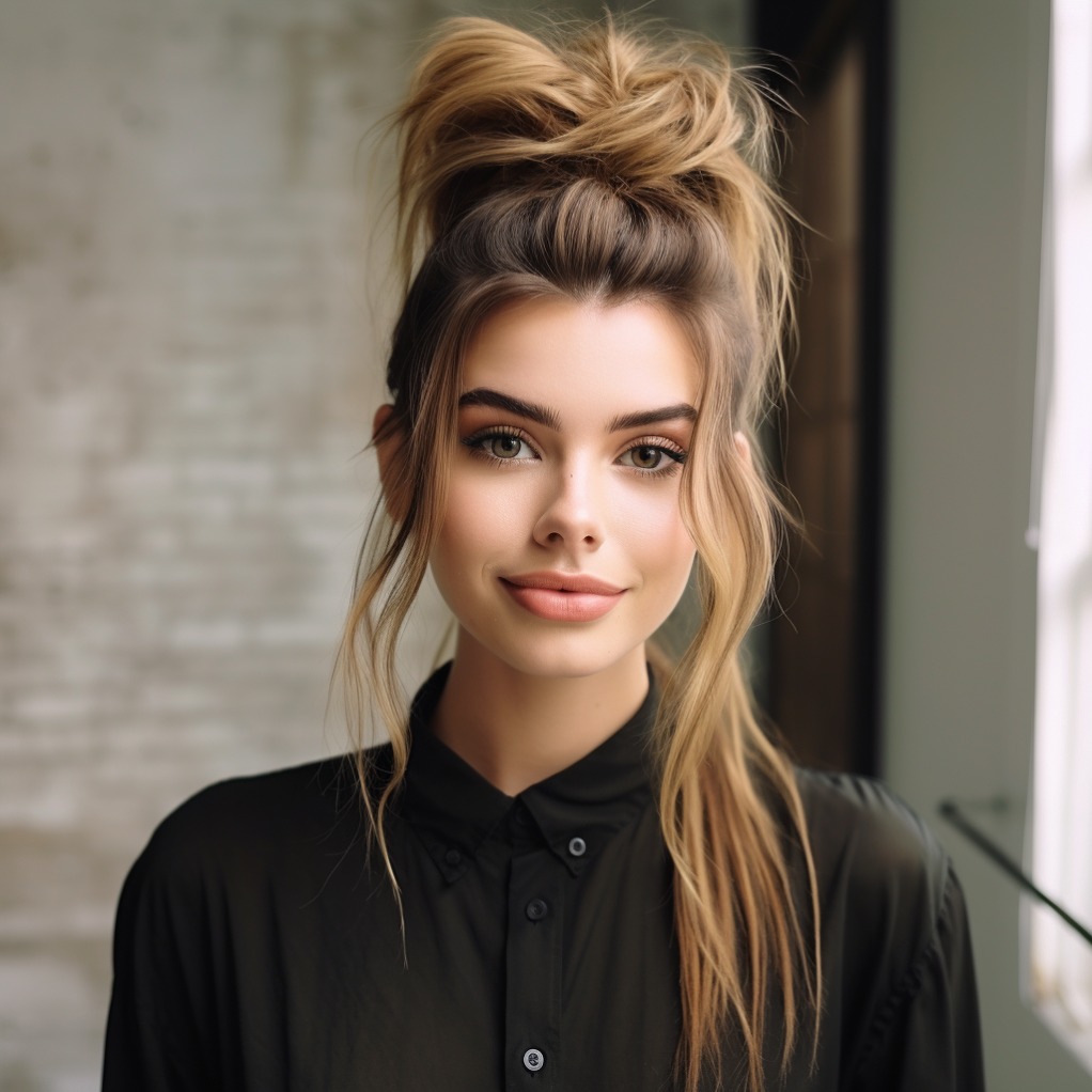 Trendy Layered Top Knot Long Hairstyle