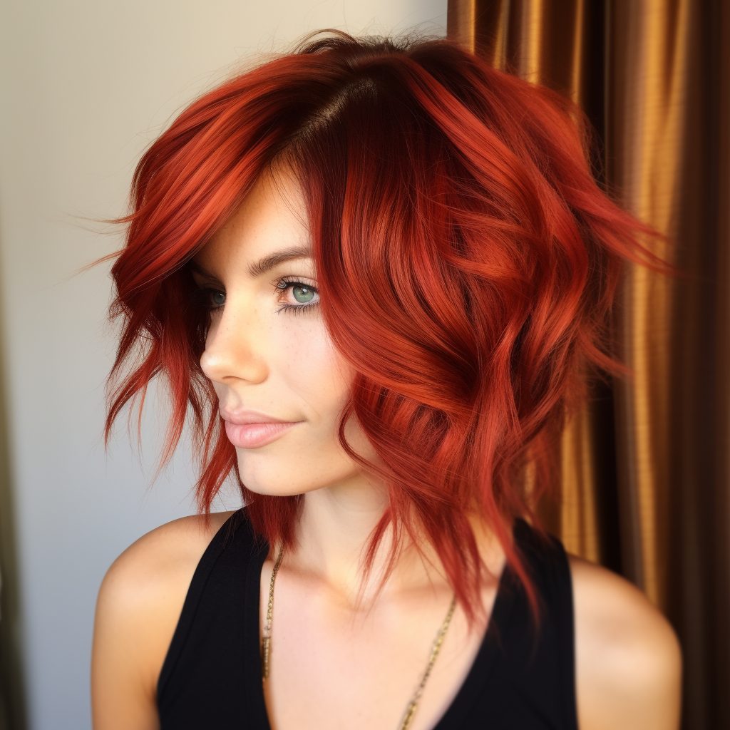 short red hair with highlight