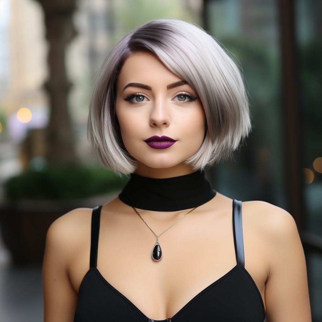 Chic Bob for Round Face Short Hairstyle