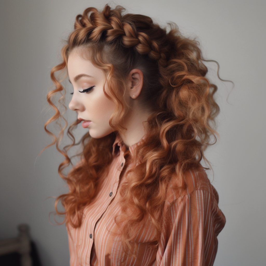 Dutch Braid Ponytail: long layered cuts for curly hair