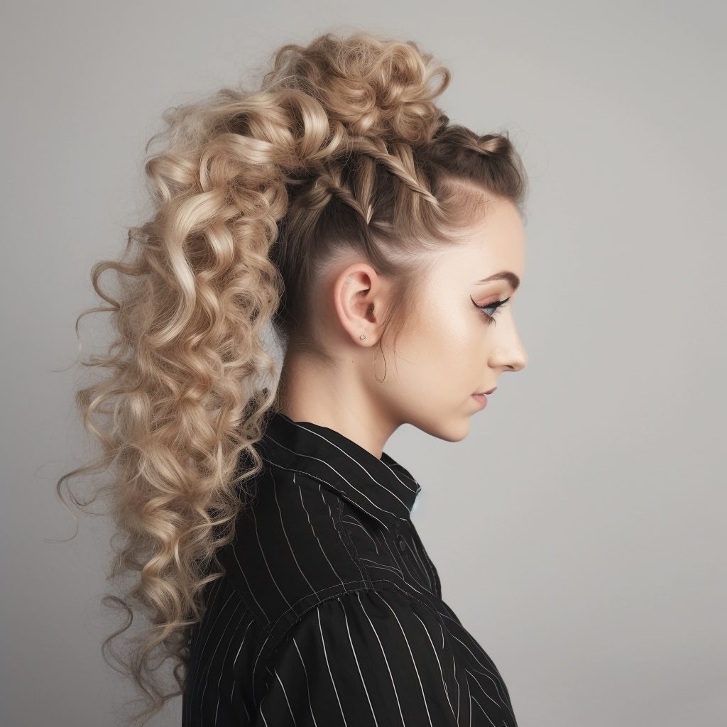 Cute Curly Dutch Braid Ponytail Hairstyle