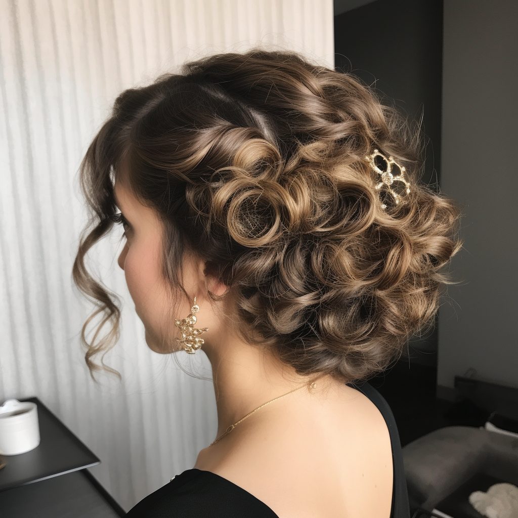 Low Chignon: naturally curly hair style
