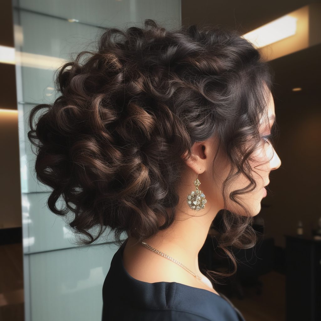 Low Side Bun: natural curly hairstyle