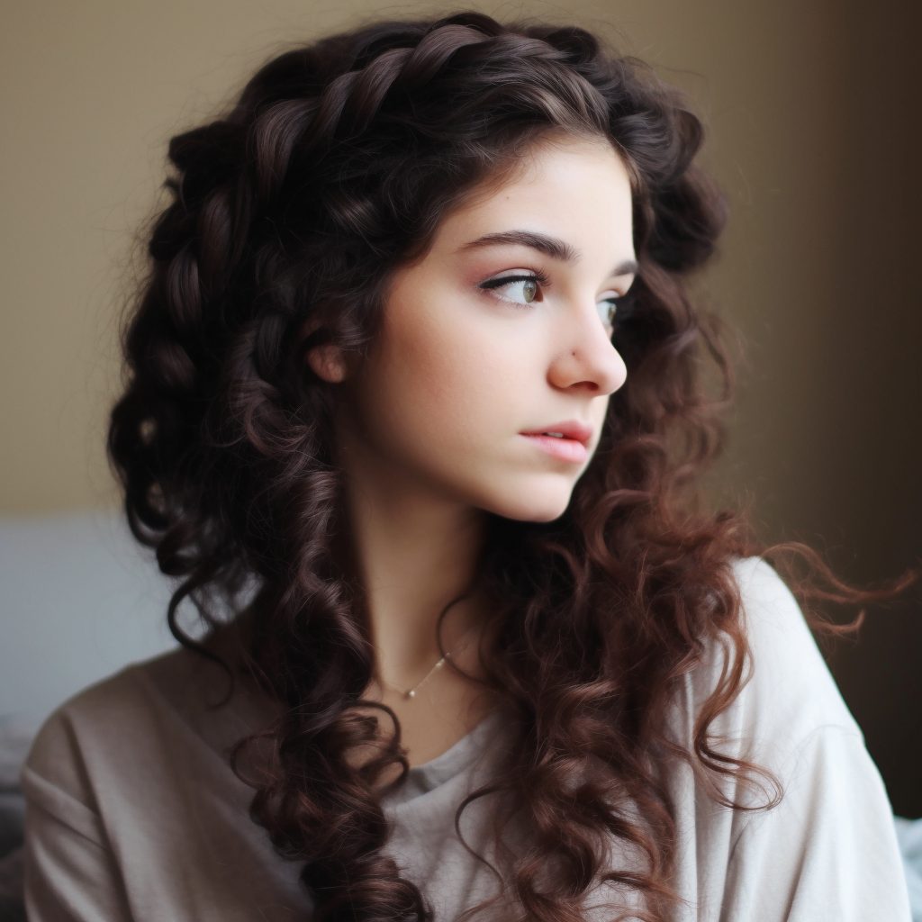Messy Side Braid: haircuts for women with curly hair