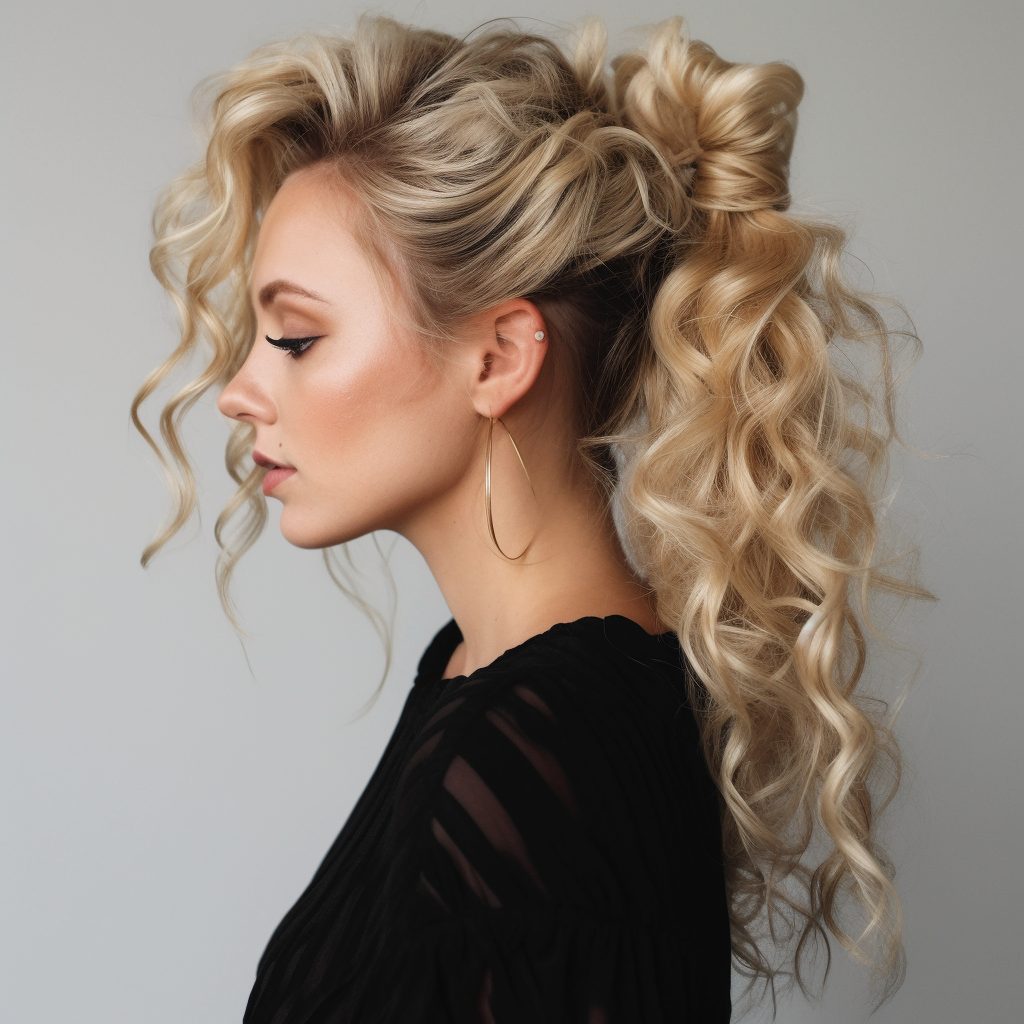 Wrapped Ponytail: curly hairstyle for women