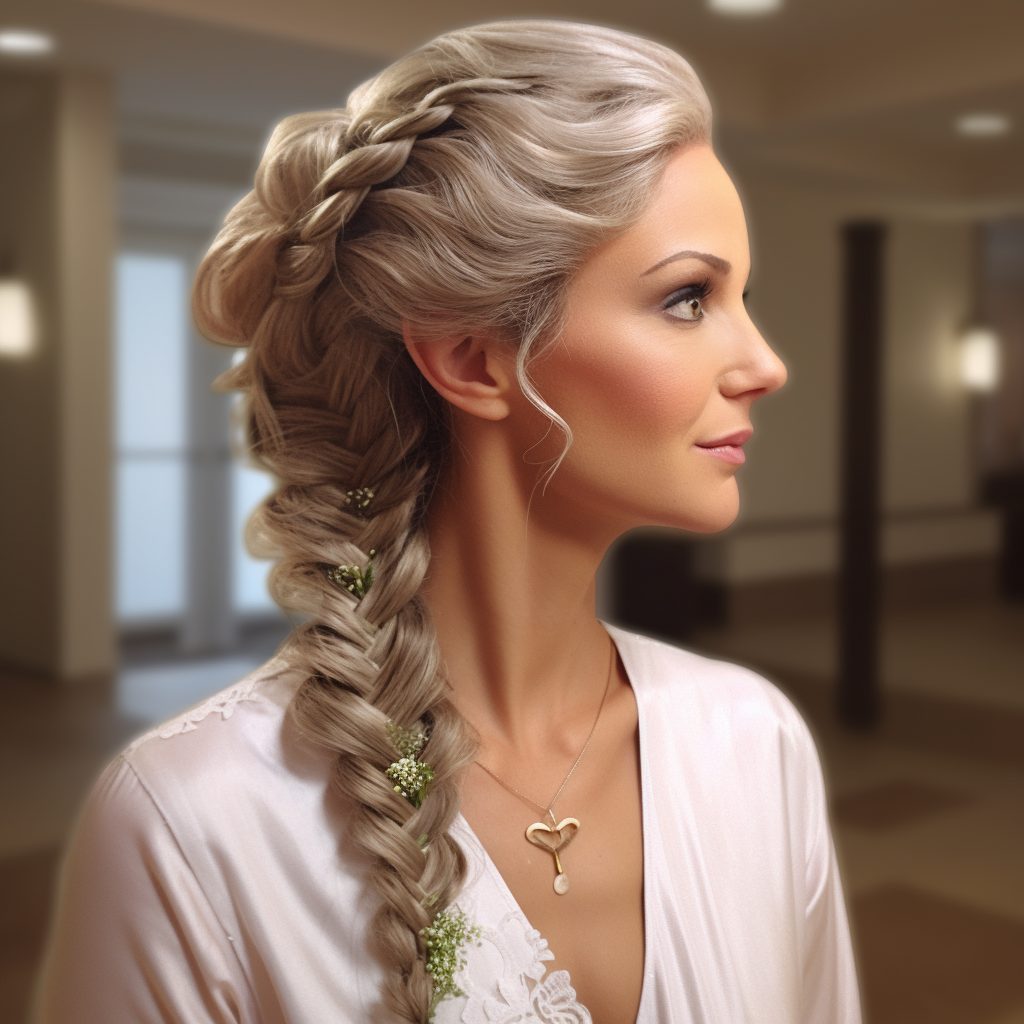 Delicate Fishtail Braids hairstyle for long hair mother of the bride