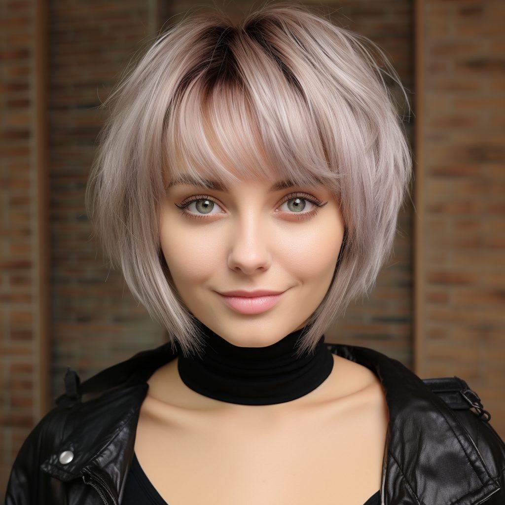 Feathered Fringe For chubby face short haircut