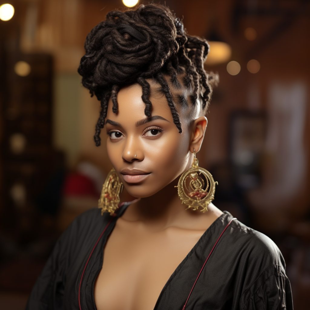 Intricate Loc Updo Hairstyle