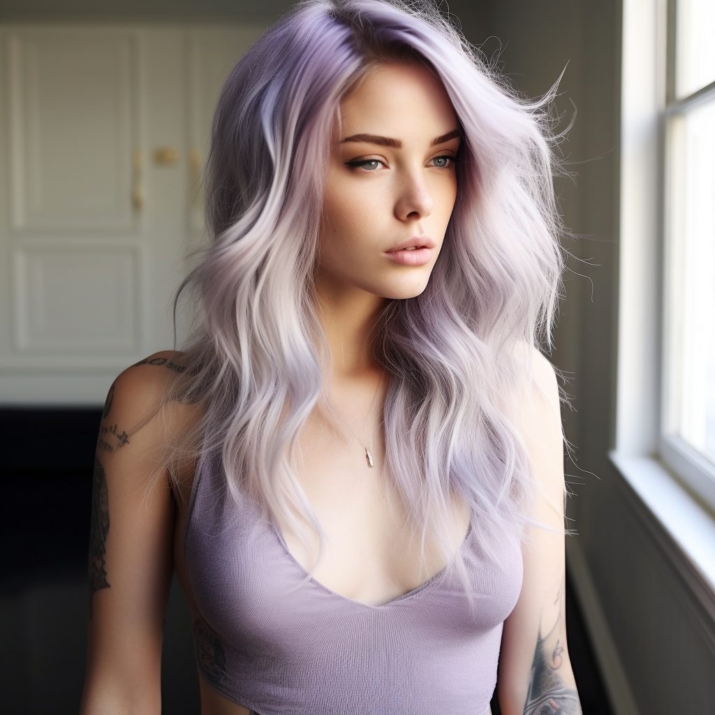 Layered Lavender Locks hairstyle