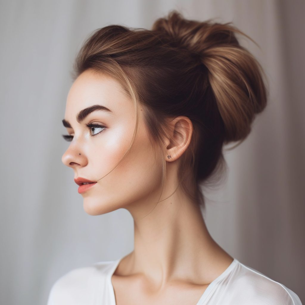 Low Bun Elegance: best hairstyle for long face