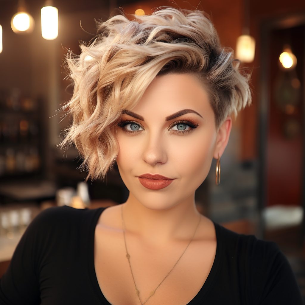 Messy Undercut short hairstyle for women