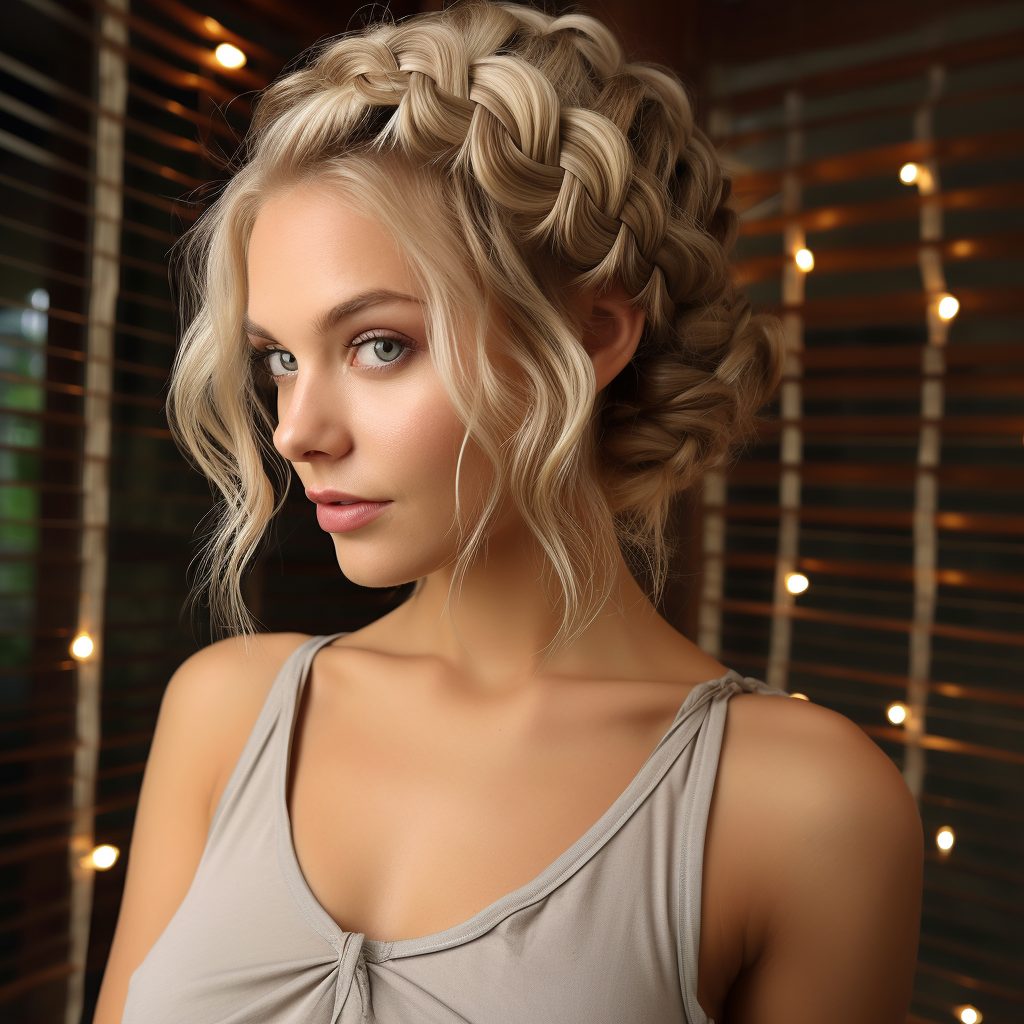 Playful Braided Short Prom Hairstyle