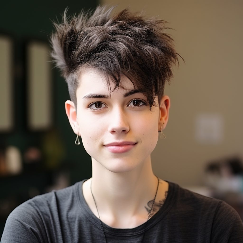 Queer Quiff gender neutral haircut