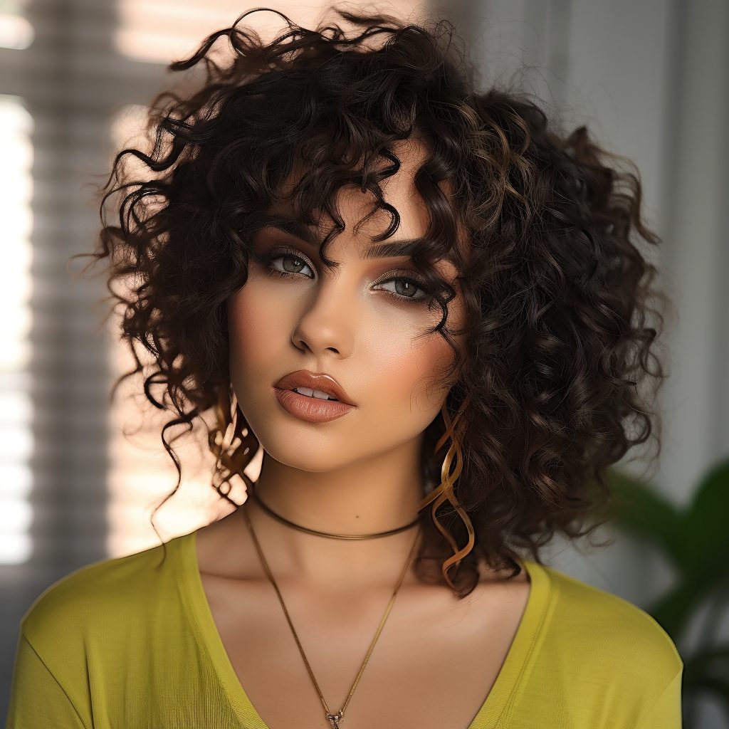 Short Curly Cascade For Thick Short Hair 1