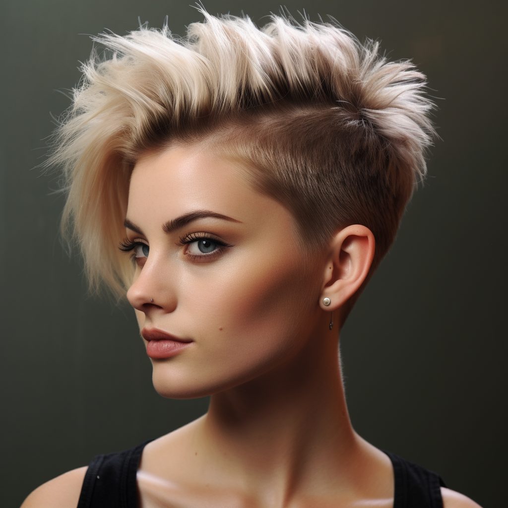 Short and Spiky Undercut haircut for square face woman