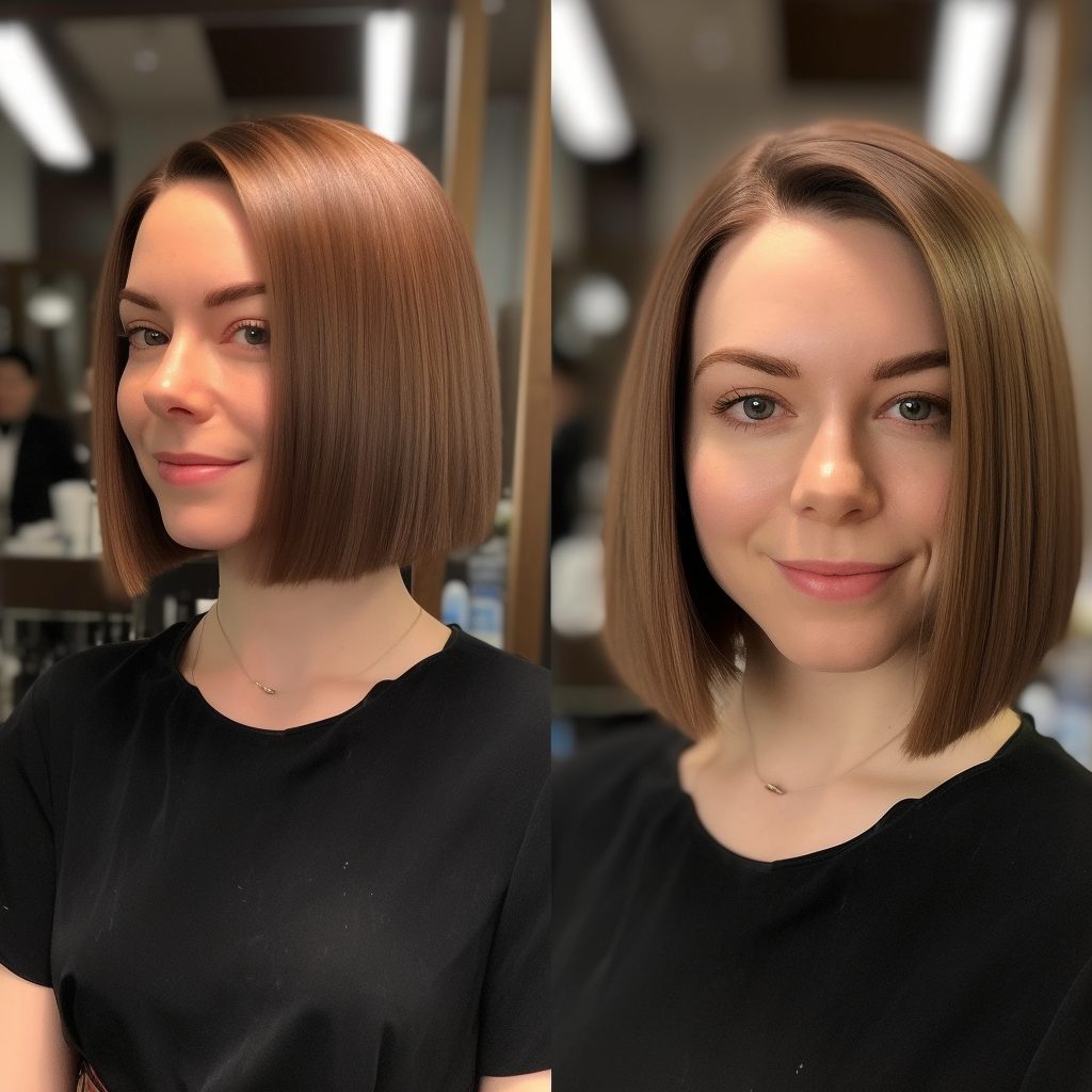 Sleek and Straight Bob hairstyle for straight hair